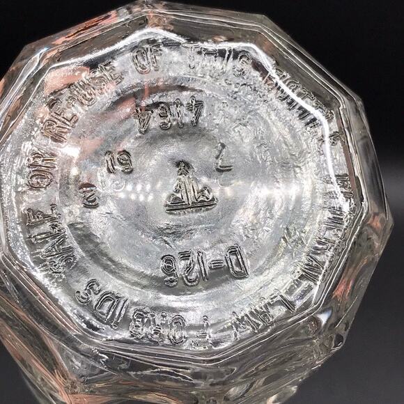 Mid-Century Glass Liquor Decanter Daisy Diamond Round Barware Bottle D-126 #4164 - Picture 8 of 9